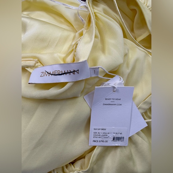 Zimmermann Yellow Silk Open Back Gown - Picture 7 of 7